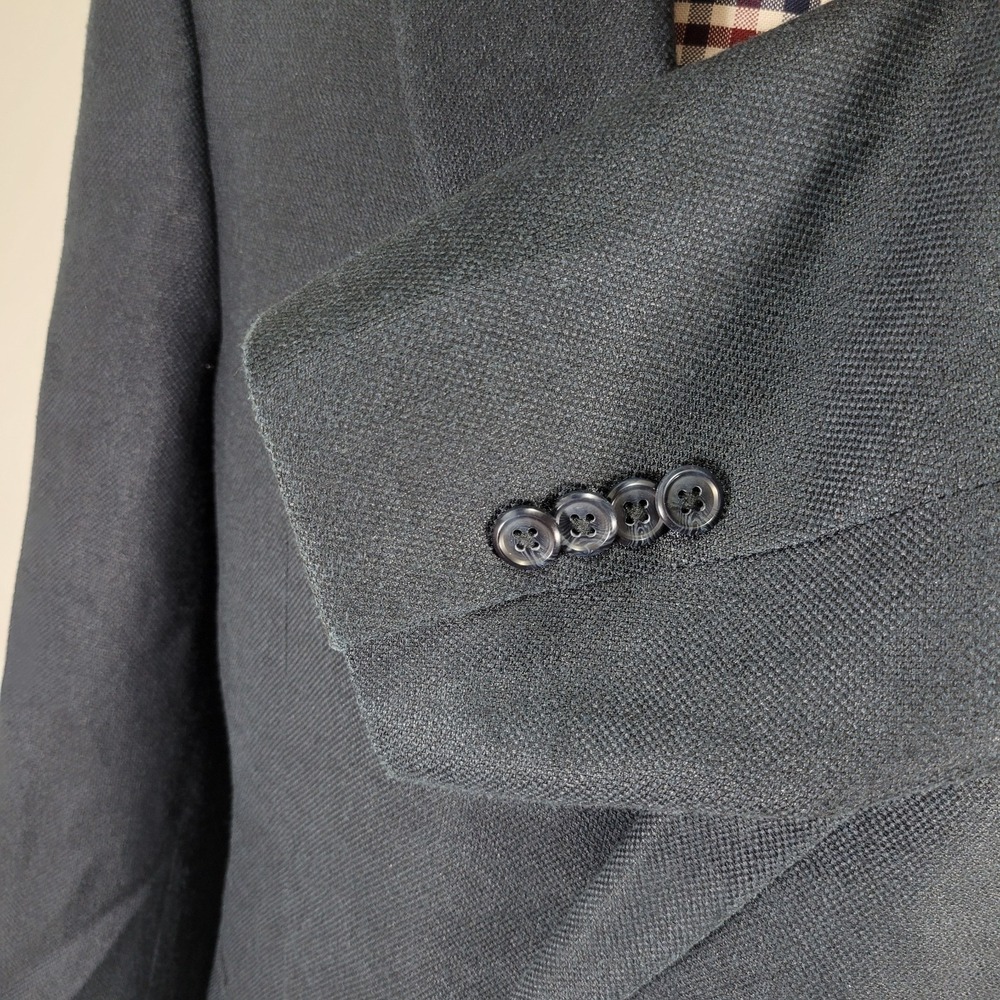 Alan Flusser Men's Double Breast Sport Coat Blazer Peak Navy Silk Wool 44L - Picture 10 of 16